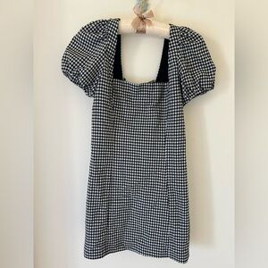 Zara Black and White Gingham Mini Dress